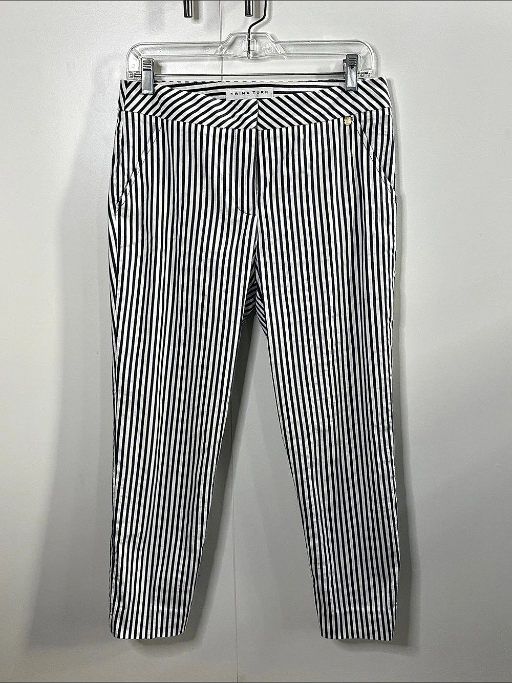 Trina Turk Striped Straight-Leg Pants Size 4